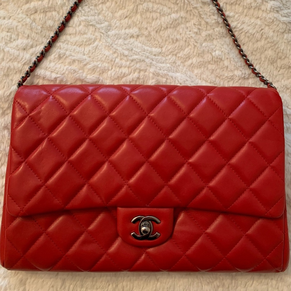 Chanel Red Shoulder Flap Bag